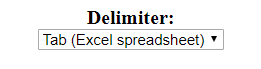 Delimiter dropdown menu