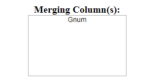 Merging columns field with gnum entered