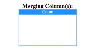 Merging columns field with gnum highlighted